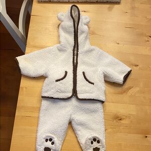 GAP Baby White Bear Fleece Hoodie & Pants